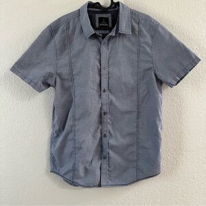 prAna Men’s Button Down Shirt – Navy Micro Print – Size L